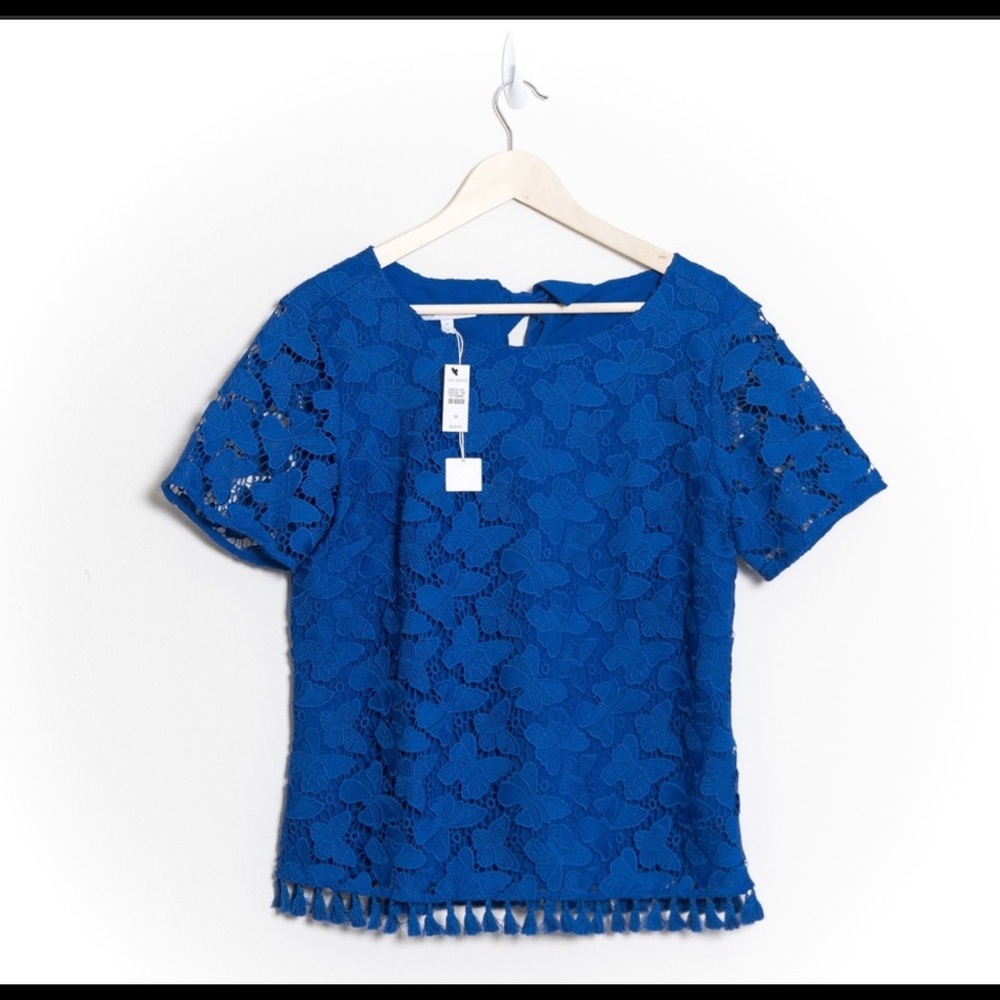 Talbots royal blue blouse .